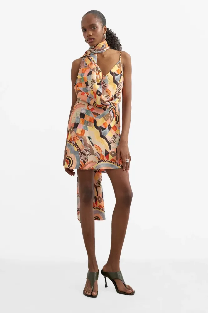 TOPSHOP TSVIVA Minikleid - Orange 38 Damen