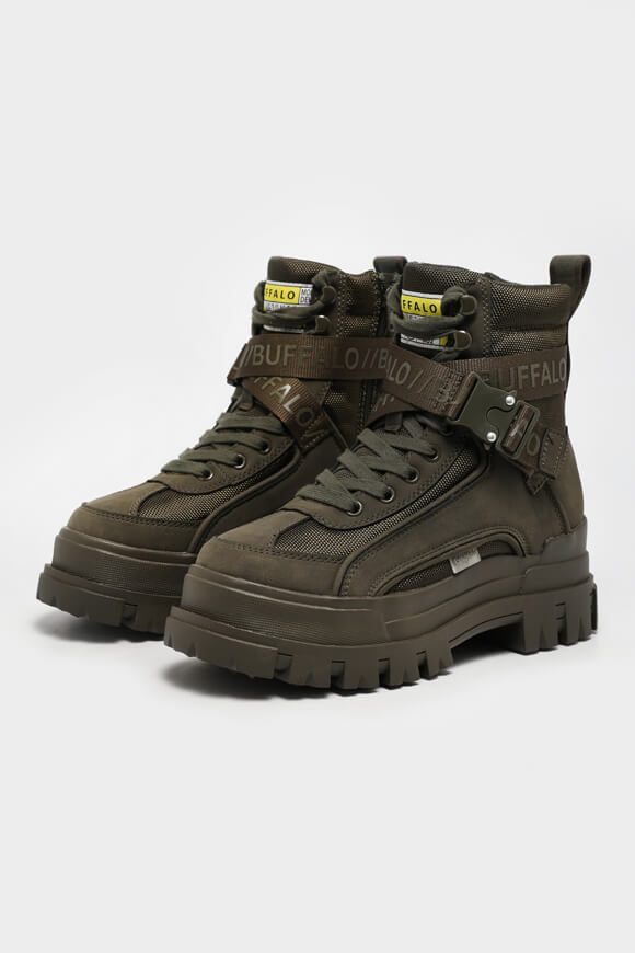 Buffalo Aspha Com1 Plateau Winterstiefelette - Dunkel Olive EU37 Damen