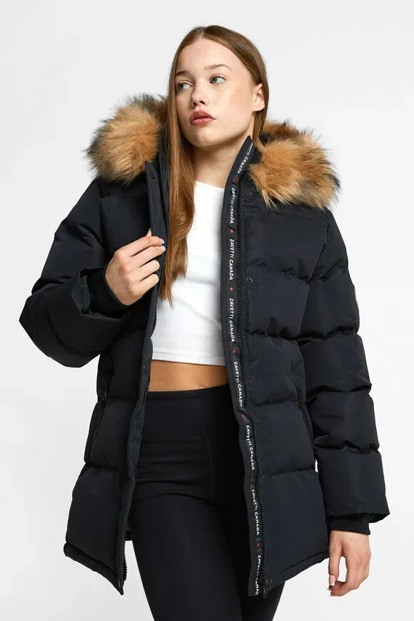 Zavetti Canada Fiorella Puffer Parka - Jet Black M Kids