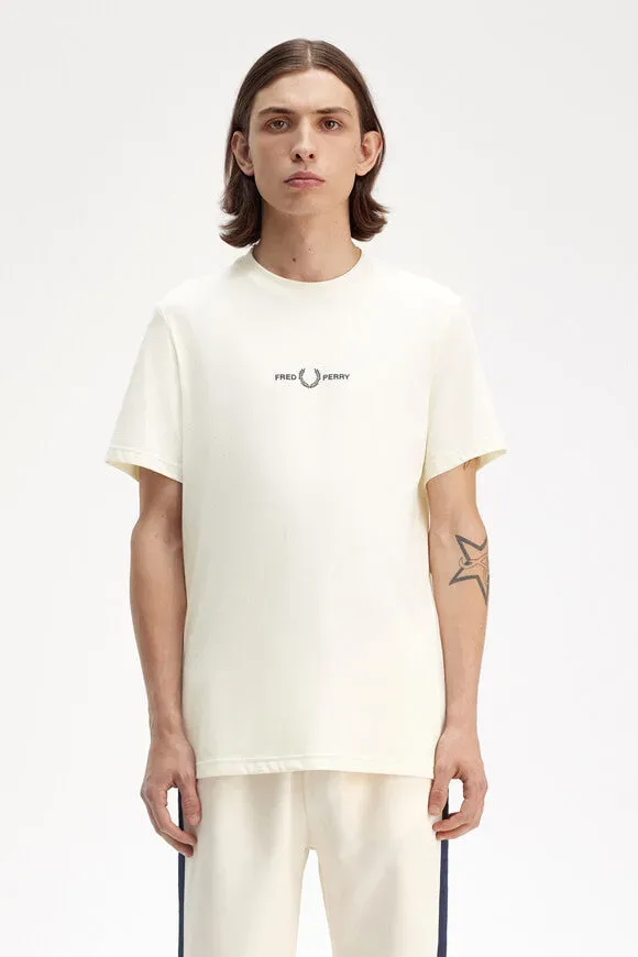 Fred Perry Embroidered T-Shirt - Offwhite S Herren