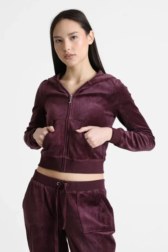 Juicy Couture Robyn Crop Samt Jacke - Winetasting XS Damen