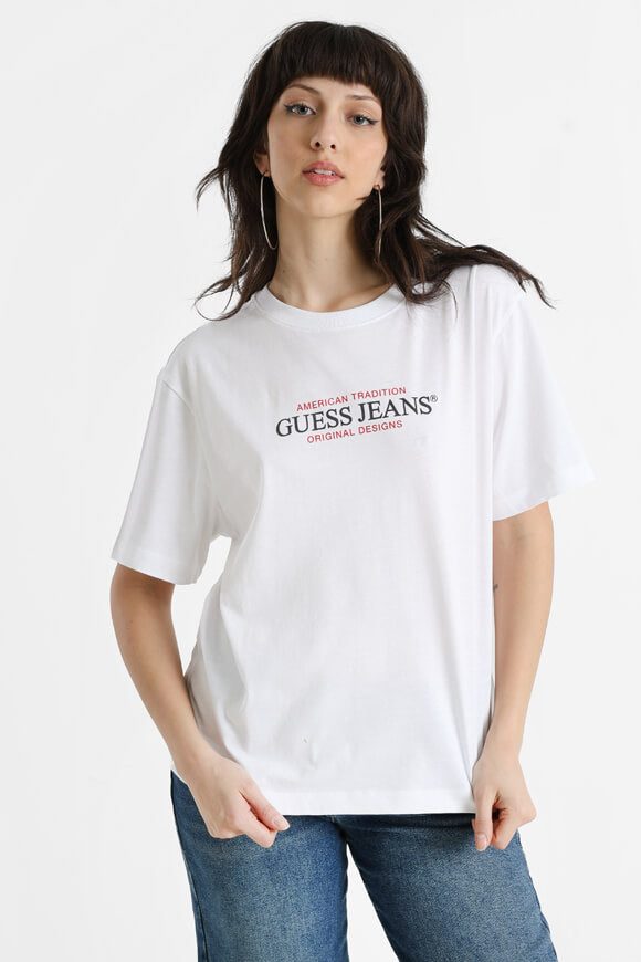 Guess Jeans Oversize T-Shirt - Pure White M Damen