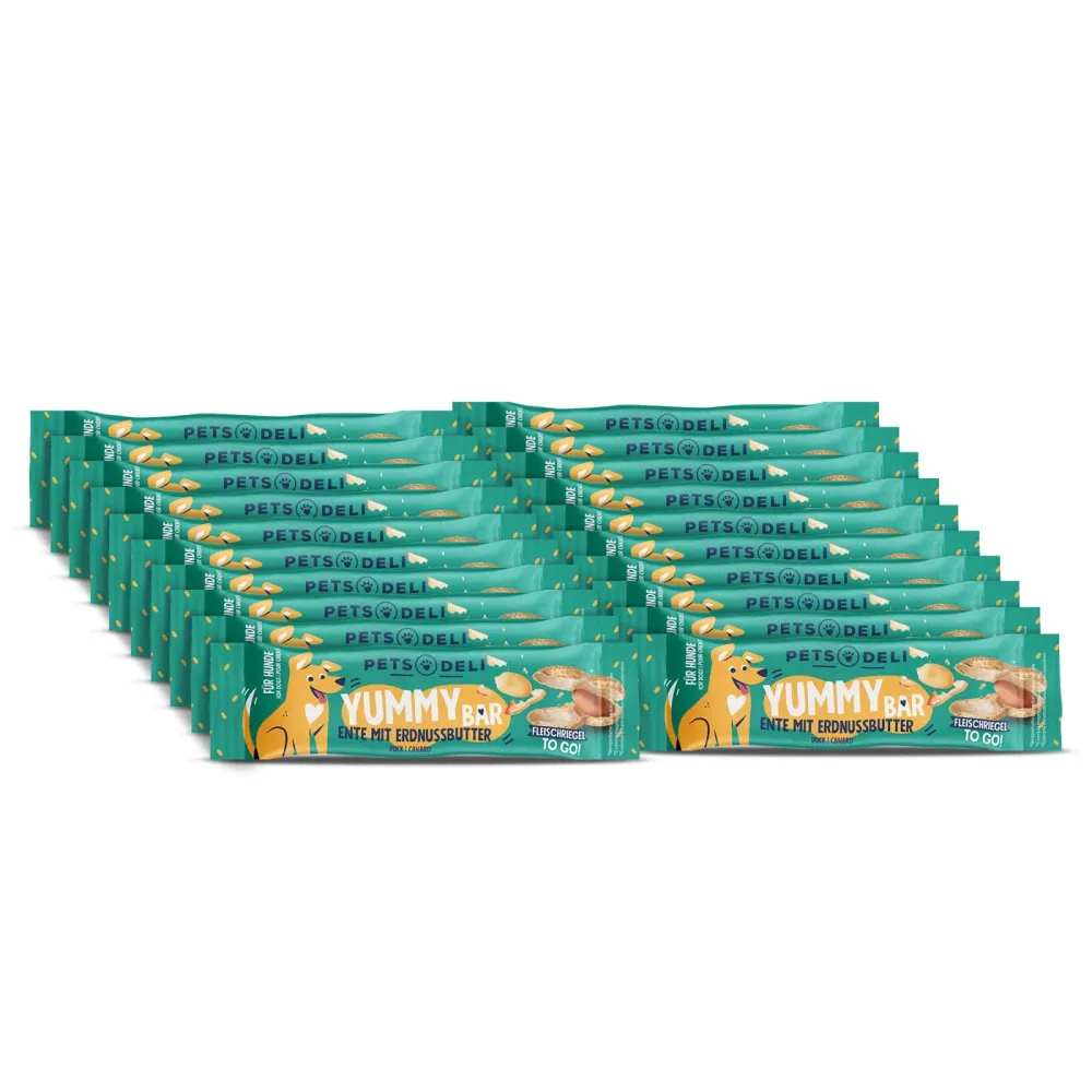 Snack Yummy Bar Ente mit Erdnussbutter für Hunde - 20x25g