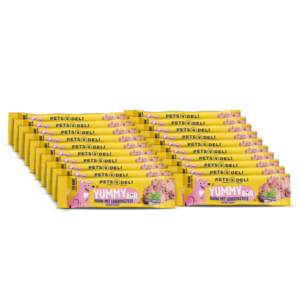 Snack Yummy Bar Huhn mit Leberpastete für Hunde - 20x25g