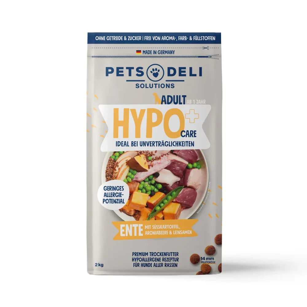 Trockenfutter Hypocare Ente mit Süßkartoffel, Aroniabeere & Leinsamen für Hunde - 2kg
