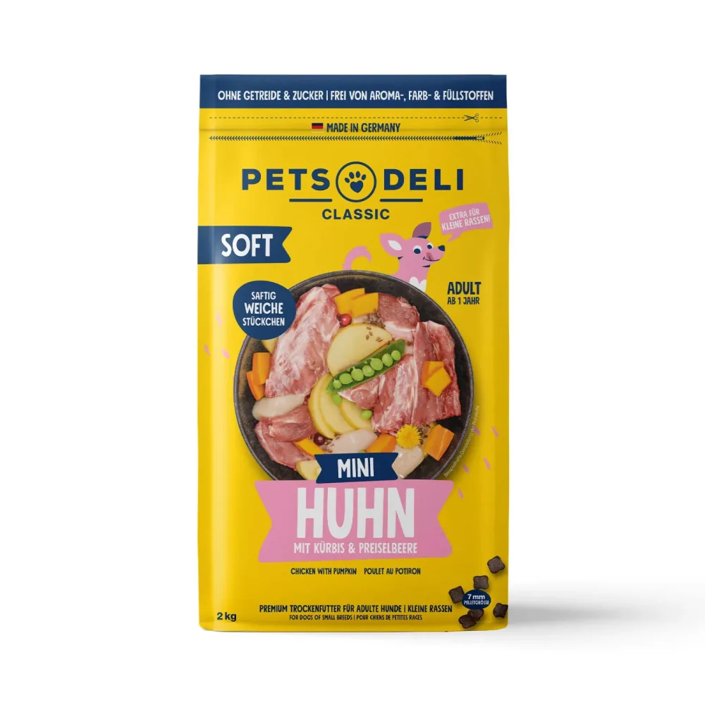 Trockenfutter MINI Soft Huhn mit Kürbis & Preiselbeere für Hunde - 2kg