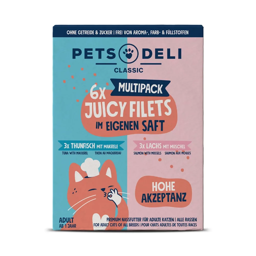 Juicy Filets Multipack Lachs, Thunfisch - 6x70g