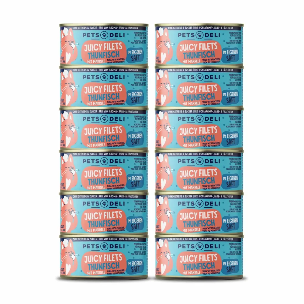 Juicy Filets Thunfisch mit Makrele - 12x70g