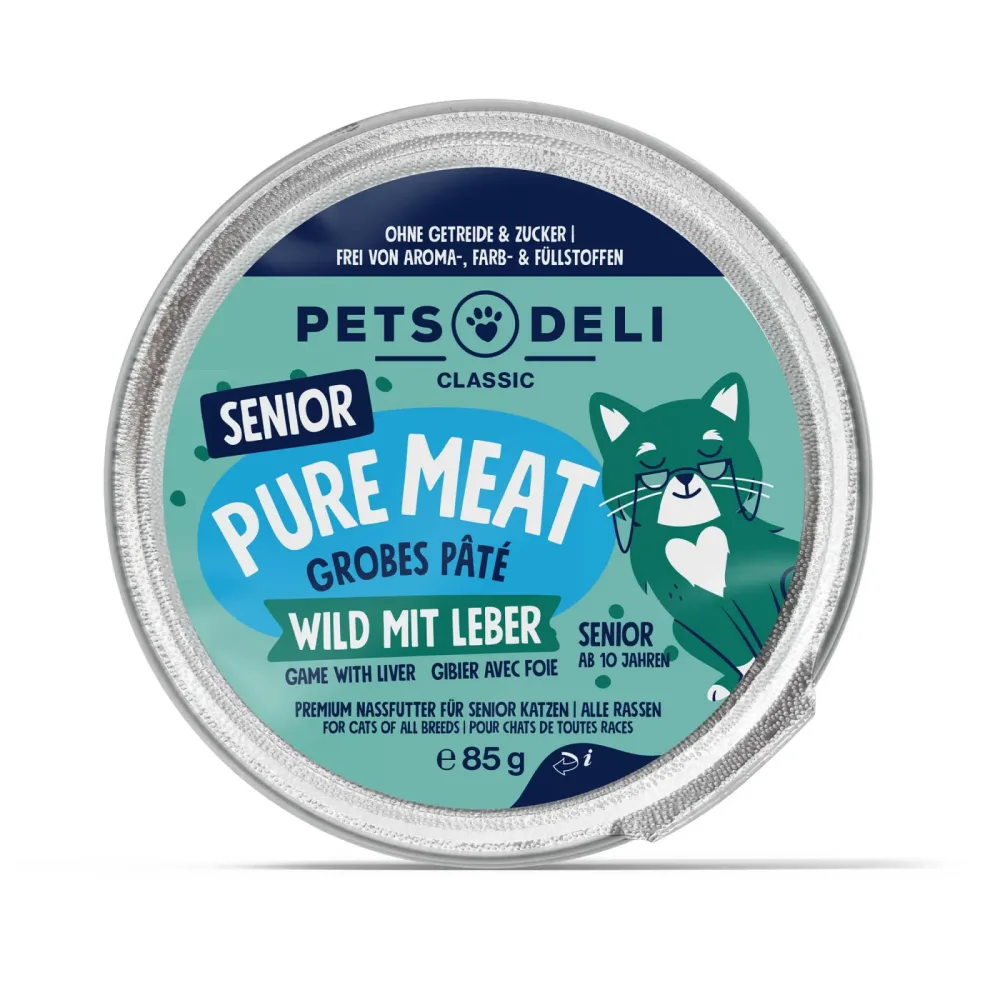 Nassfutter Senior Pure Meat Wild mit Leber für Katzen - 12x85g