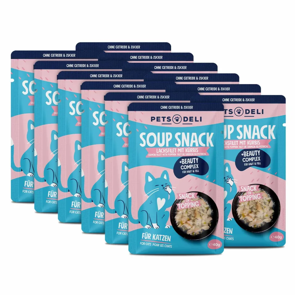 Snack Functional Suppe Beauty Lachs für Katzen - 12x40g