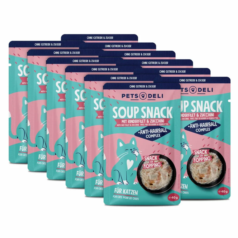 Snack Functional Suppe Anti-Hairball Rind für Katzen - 12x40g