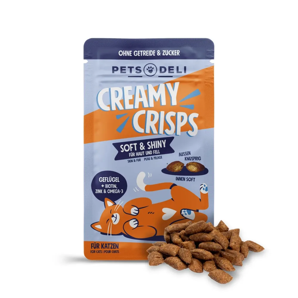 Snack Creamy Crisps Soft & Shiny für Katzen - 50g