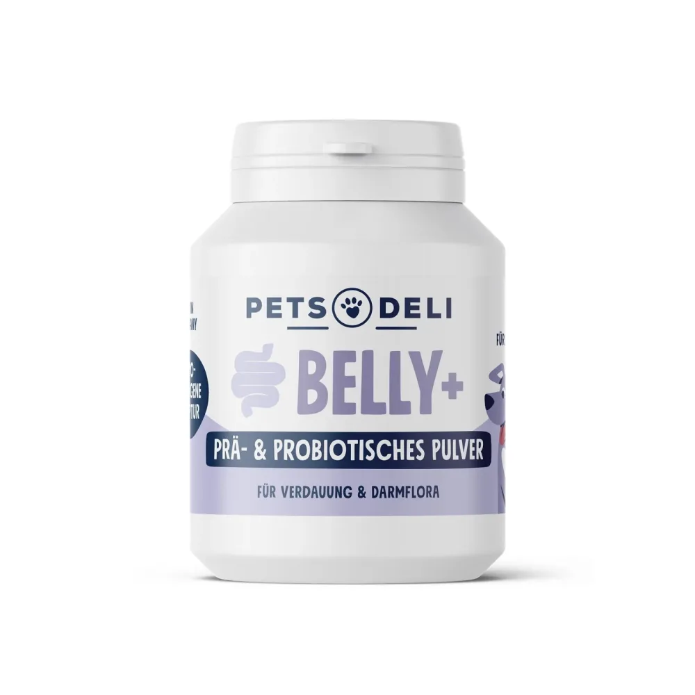 Nahrungsergänzung Belly+ Prä- & Probiotisches Pulver für Hunde - 80g