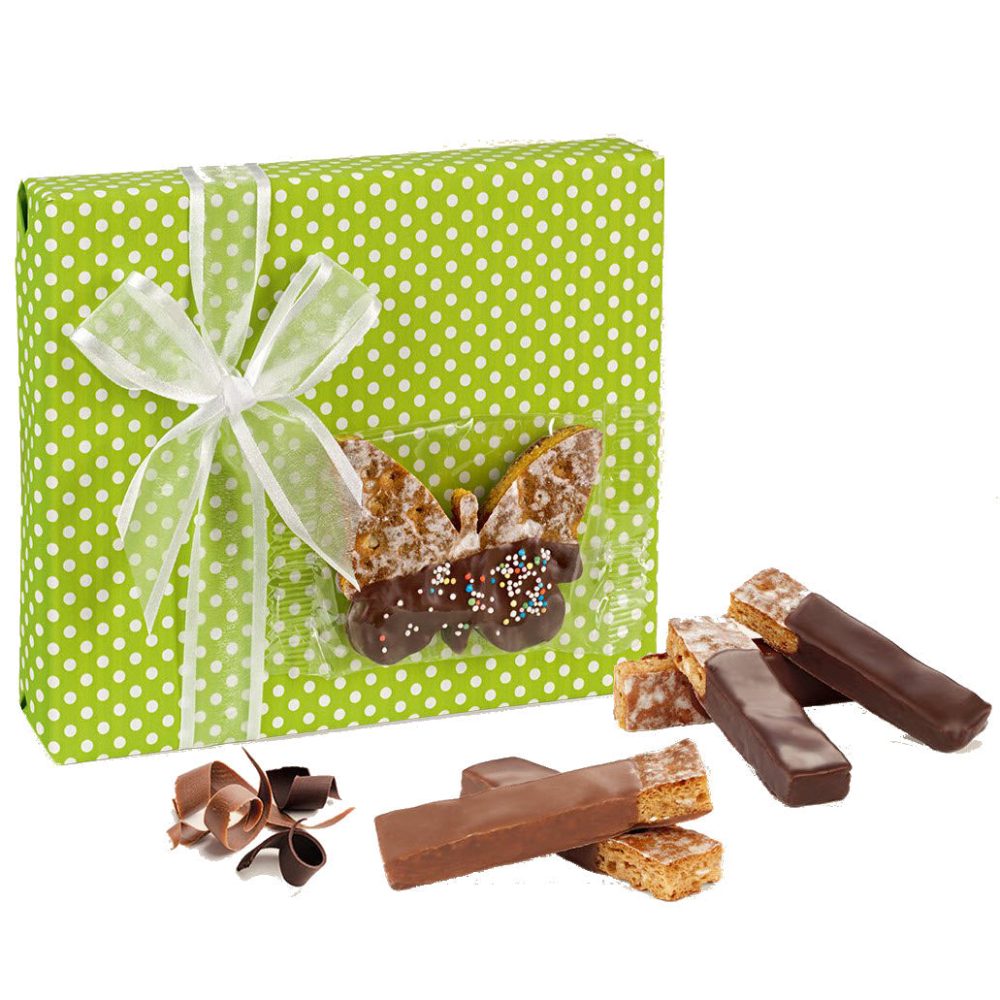 Basler Läckerli au chocolat noir-lait in Geschenkverpackung