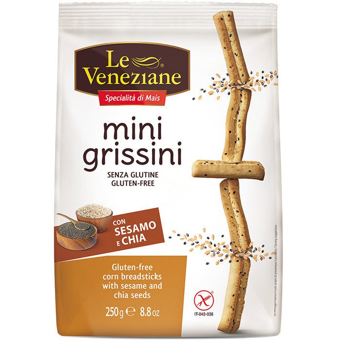Glutenfreie Mini-Grissini mit Sesam und Chia