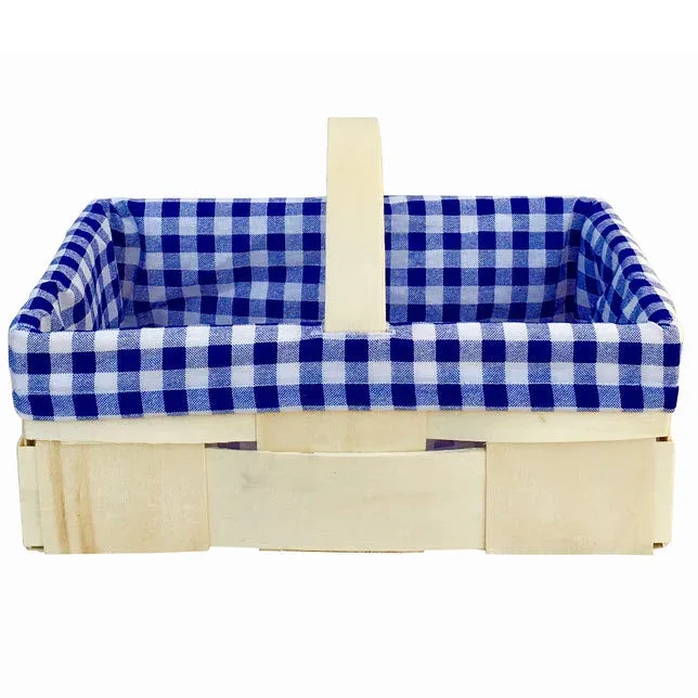 Spankörbe mit blau-weissem Karotuch