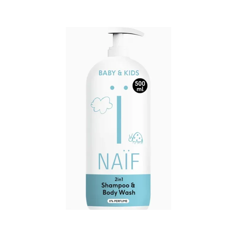 Naïf Baby & Kids 2 in 1 Shampoo & Body Wash, parfümfrei (500ml)