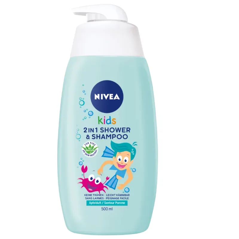 NIVEA Kids 2in1 Shower & Shampoo Apfelduft (500ml)