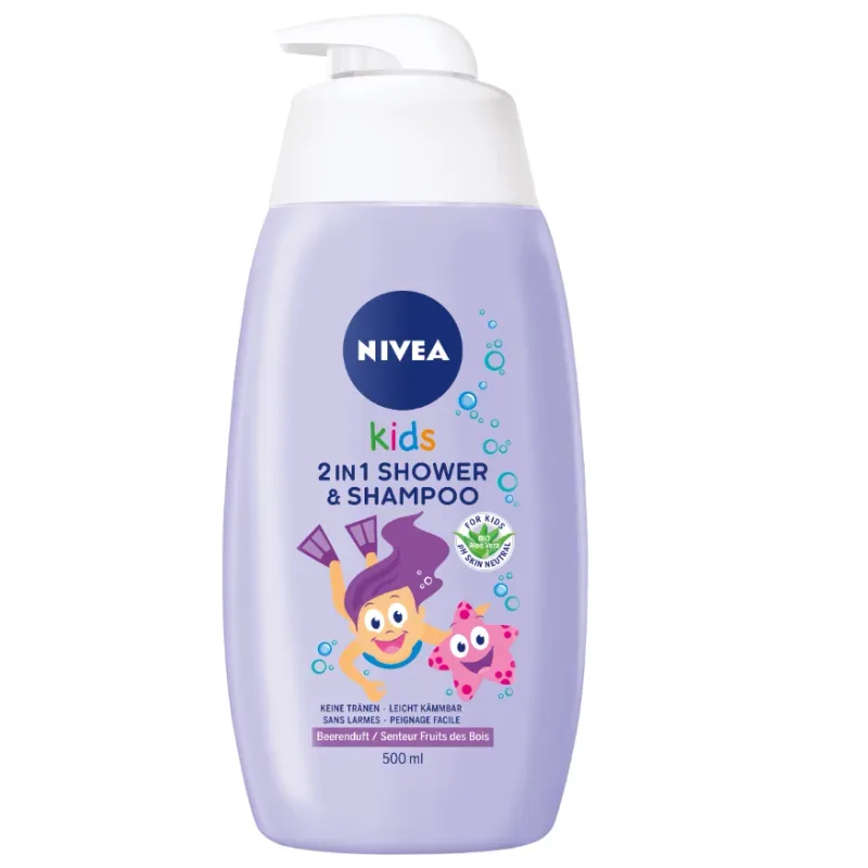 NIVEA Kids 2in1 Shower & Shampoo Beerenduft (500ml)