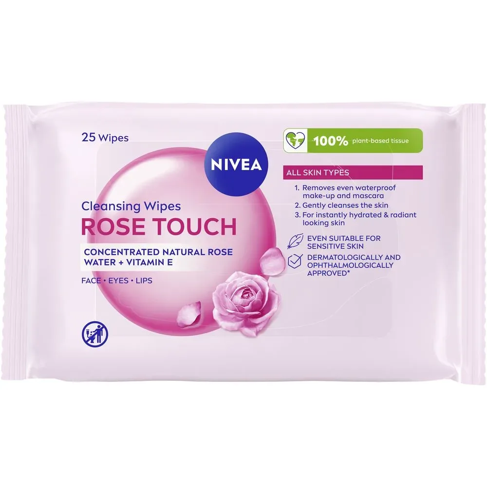 Nivea - Rosenwasser Reinigungstücher, 25 Stück