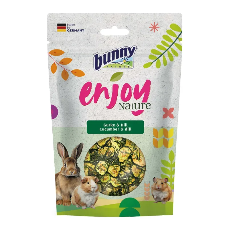 bunny Enjoy Nature Gurke & Dill, Snack für Kaninchen und Nagetiere (40g)