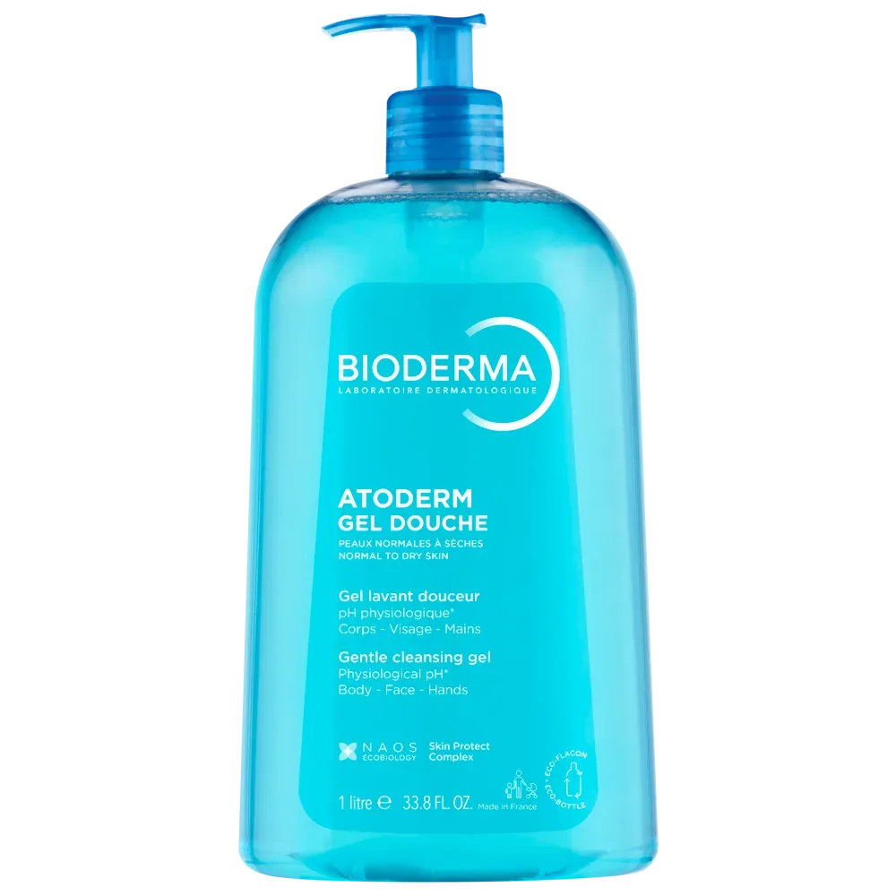 BIODERMA - Atoderm Gel douche Mildes, seifenfreies Duschgel für normaler bis trockene empfindliche Haut, 1 l