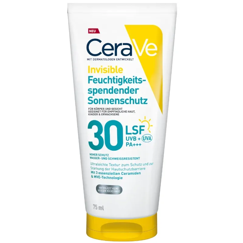 CeraVe - Invisible Feuchtigkeitsspendender Sonnenschutz LSF 30, 75 ml