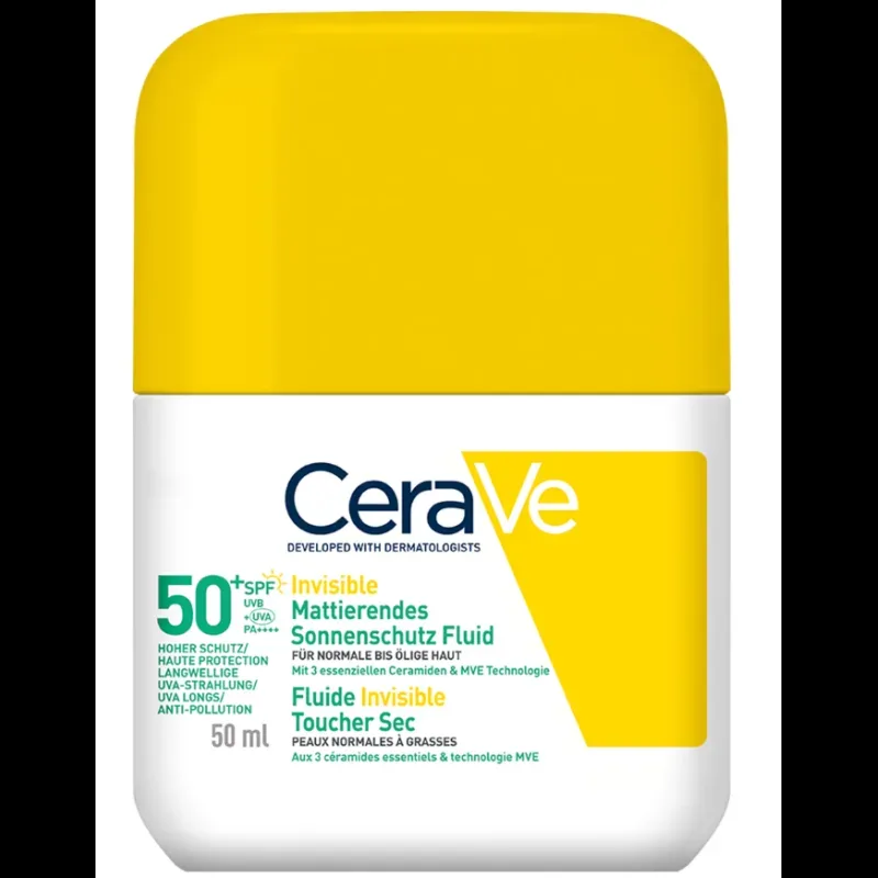CeraVe - Invisible Dry Touch Fluid Sonnencreme SPF50+, 50 ml