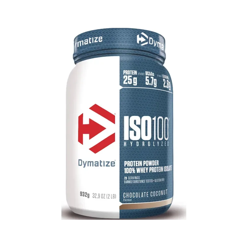 Dymatize ISO 100 Whey Proteinpulver, Chocolate-Coconut (932g)