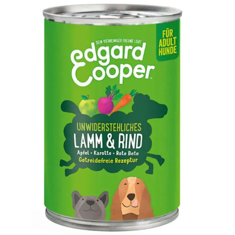 Edgard & Cooper Adult Lamm & Rind mit Apfel, Nassfutter für Hunde (6x400g)