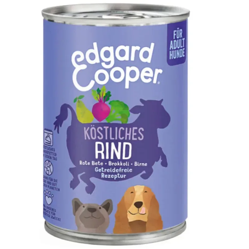 Edgard & Cooper Adult Rind mit Rote Bete, Nassfutter für Hunde (6x400g)