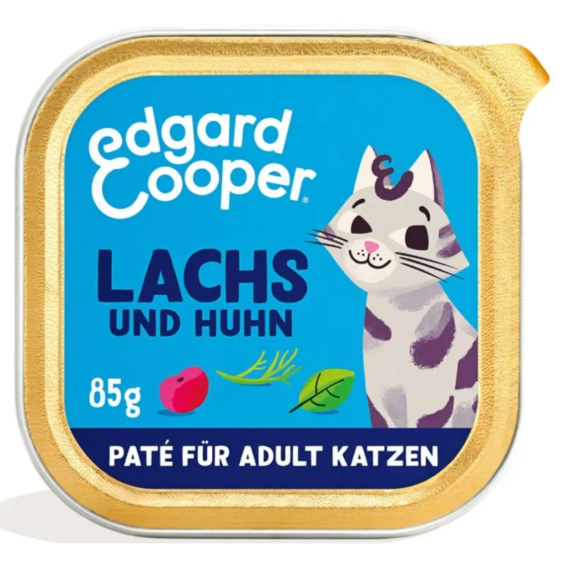 Edgard & Cooper MSC-Lachs und Huhn mit Cranberrys, Nassfutter für Katzen (16x85g)