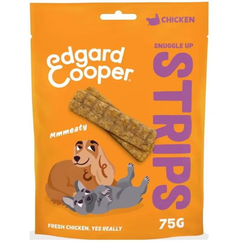 Edgard & Cooper Snuggle up Strips Huhn, Snacks für Hunde (75g)
