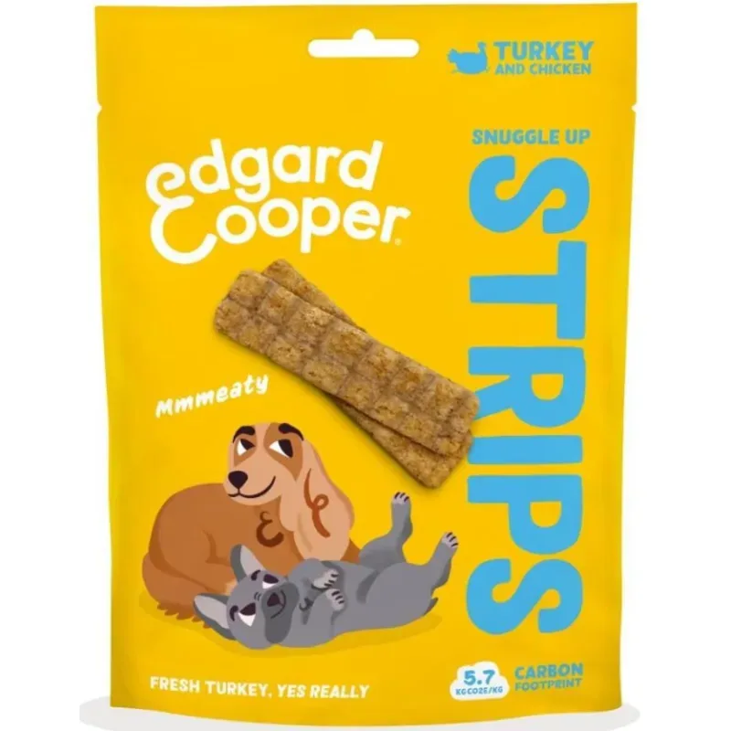 Edgard & Cooper Snuggle up Strips Truthahn & Huhn, Snacks für Hunde (75g)
