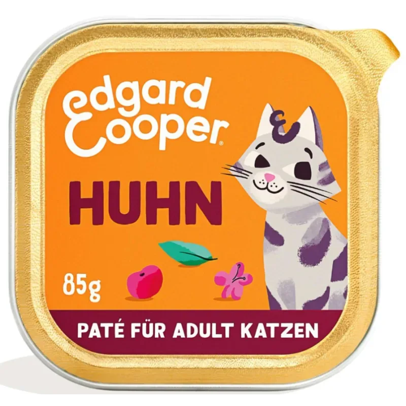 Edgard & Cooper Paté Adult Katzen, Huhn mit Cranberrys (16x85g)