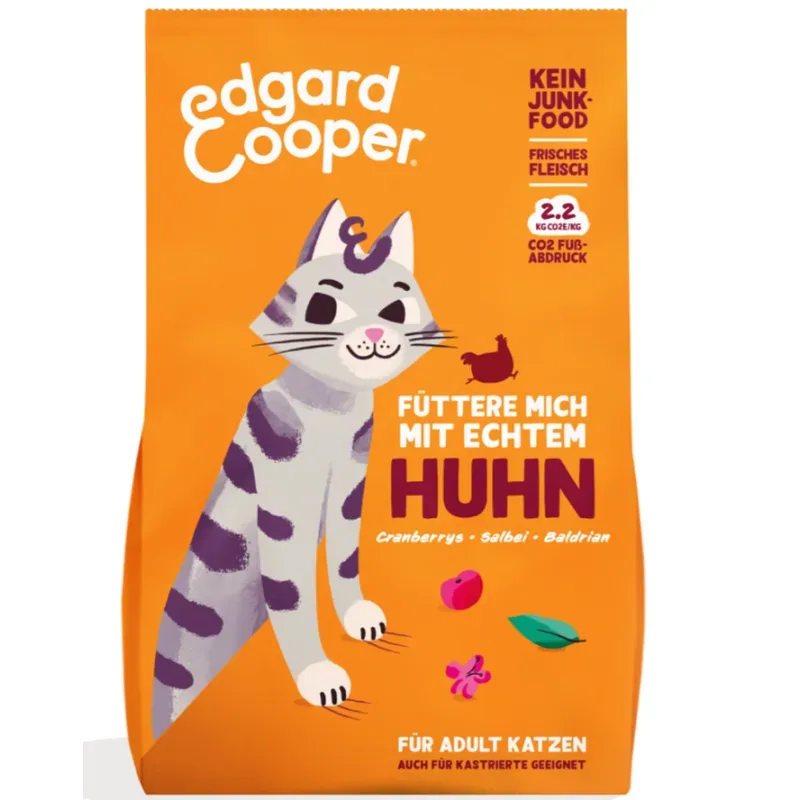 Edgard & Cooper Trockenfutter Adult Katzen, Huhn mit Cranberrys (325g)