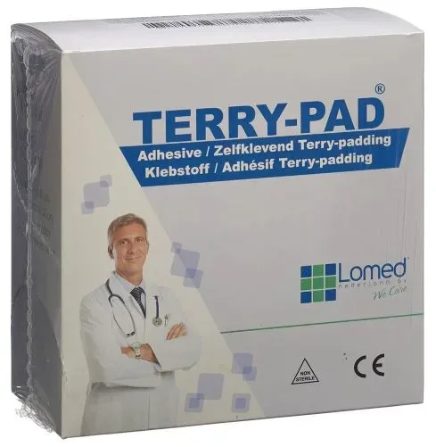 Lomed Terry Pad Polster 4cmx4mx2mm selbstklebend weiss dehnbar Rolle