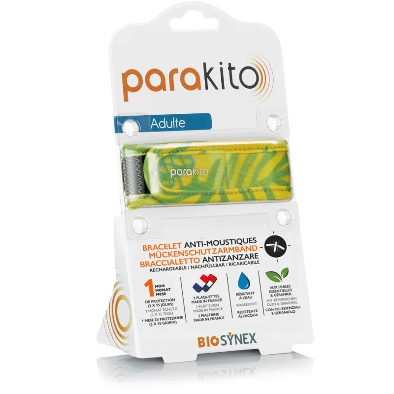 parakito Mückenarmband Erwachsene, Tropisches gelb (1 Stk)