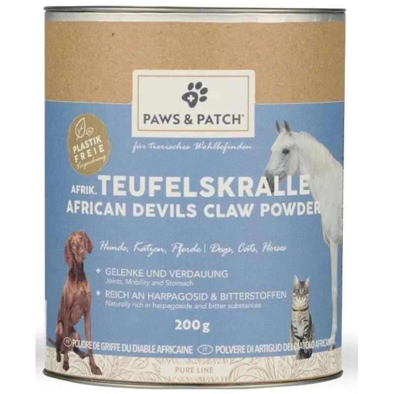 Paws & Patch Afrikanische Teufelskralle Pulver für Hunde, Katzen und Pferde (200g)