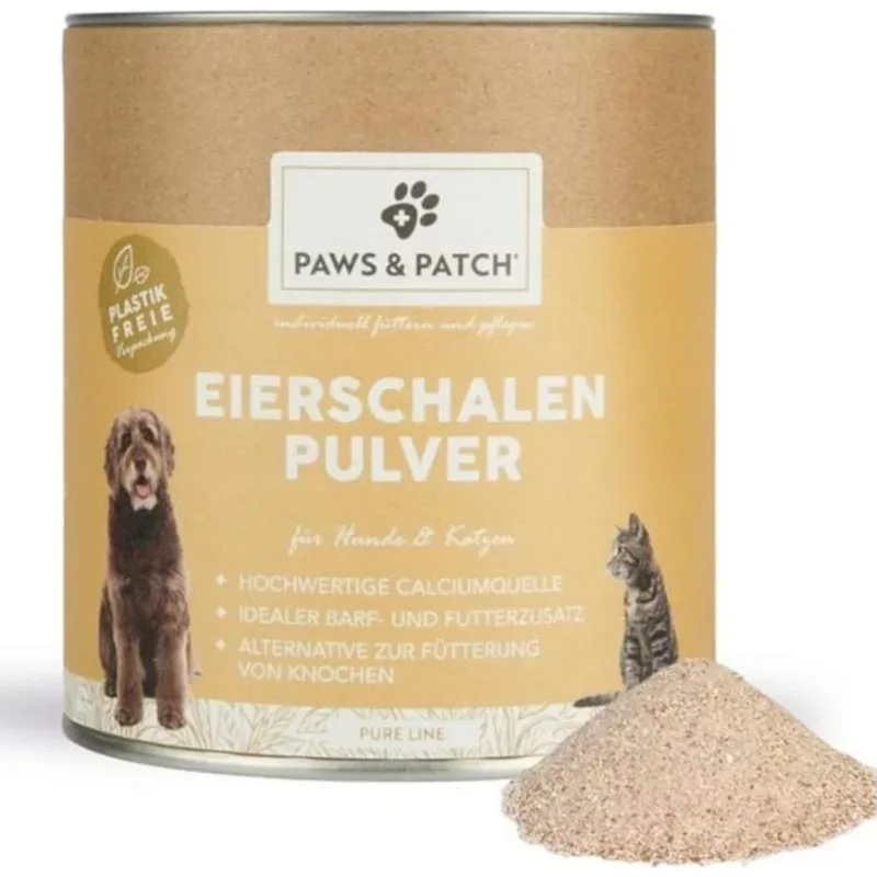 Paws & Patch Eierschalen Pulver für Hunde und Katzen (500g)