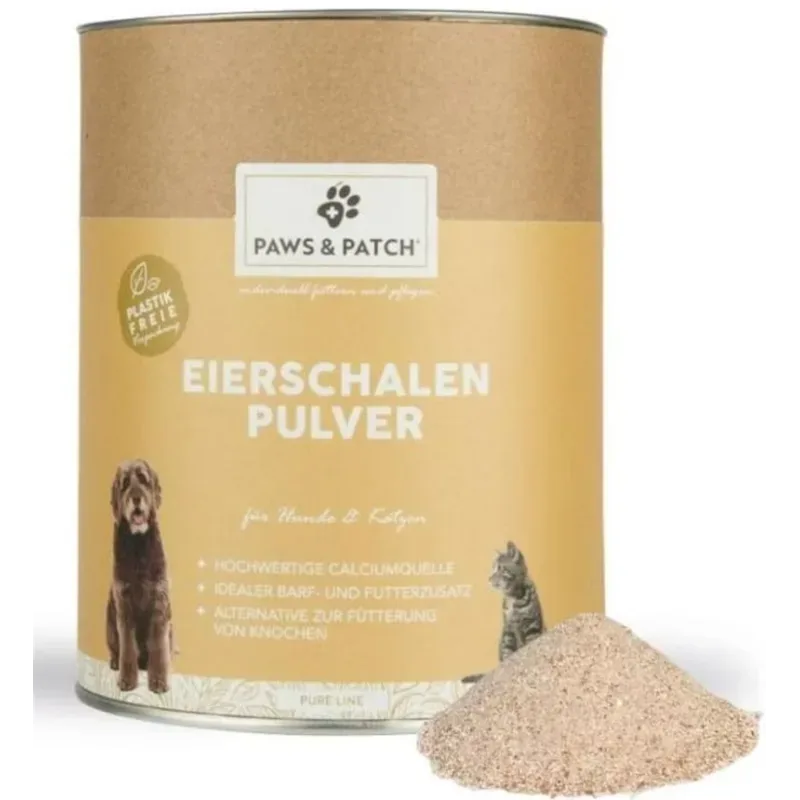 Paws & Patch Eierschalen Pulver für Hunde und Katzen (1kg)