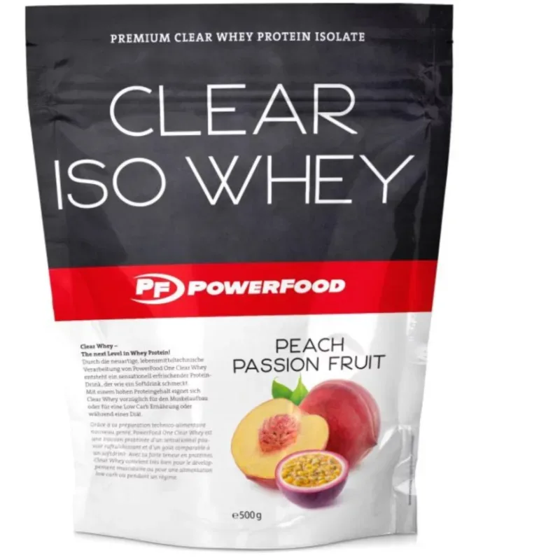 PowerFood Clear Iso Whey Pulver Peach Passion Fruit (500g)