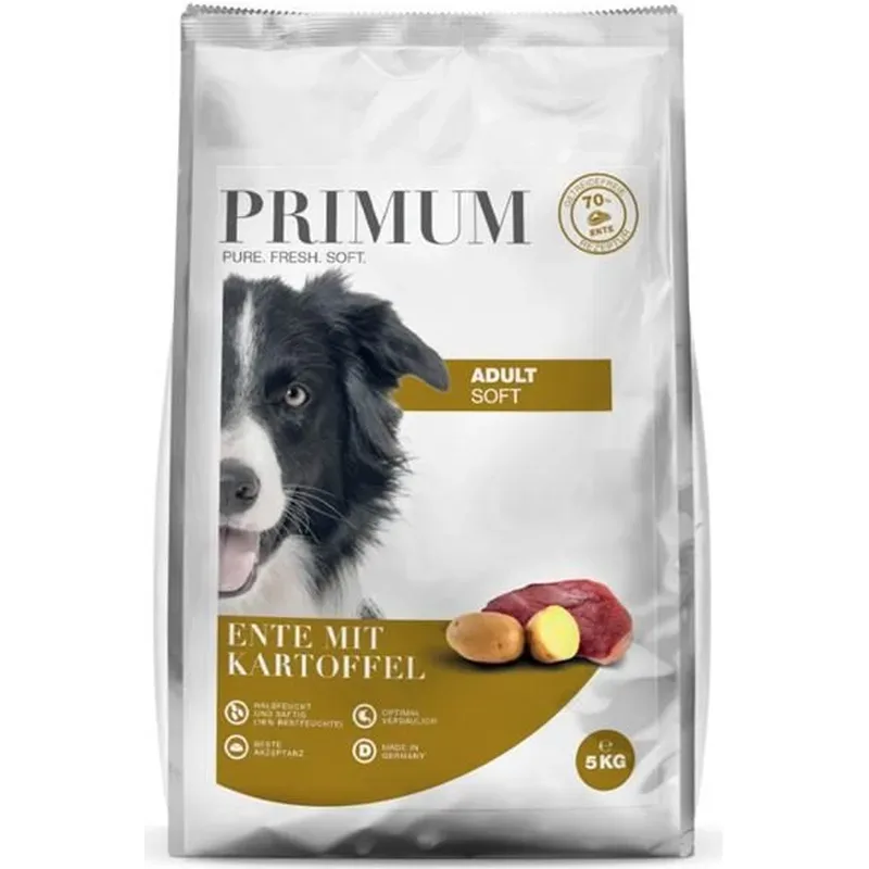 PRIMUM Soft Adult Ente mit Kartoffel, Trockenfutter für Hunde (5kg)