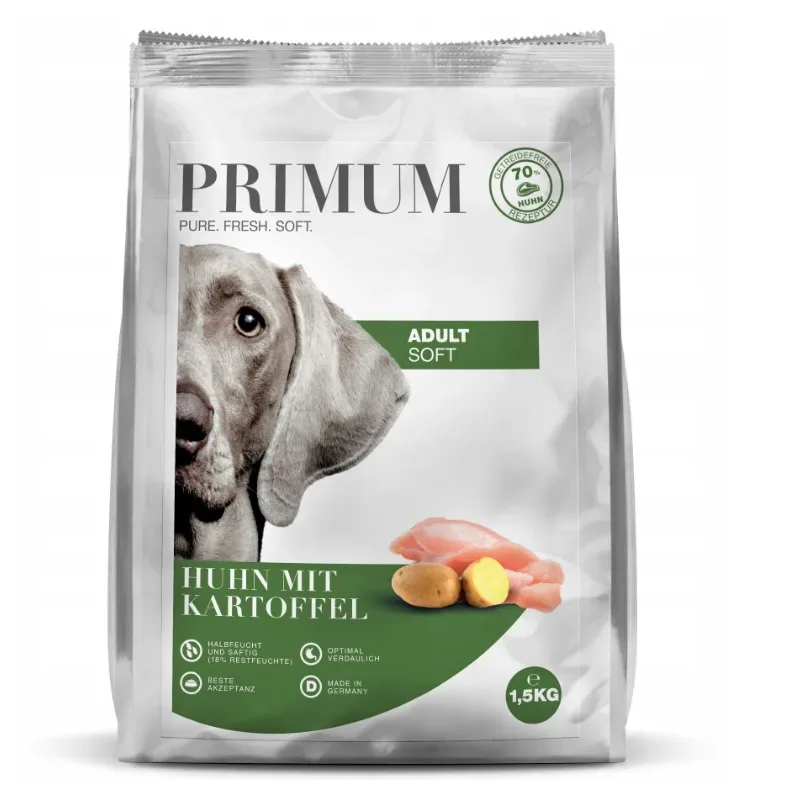 PRIMUM Soft Adult Huhn mit Kartoffel, Trockenfutter für Hunde (1.5kg)