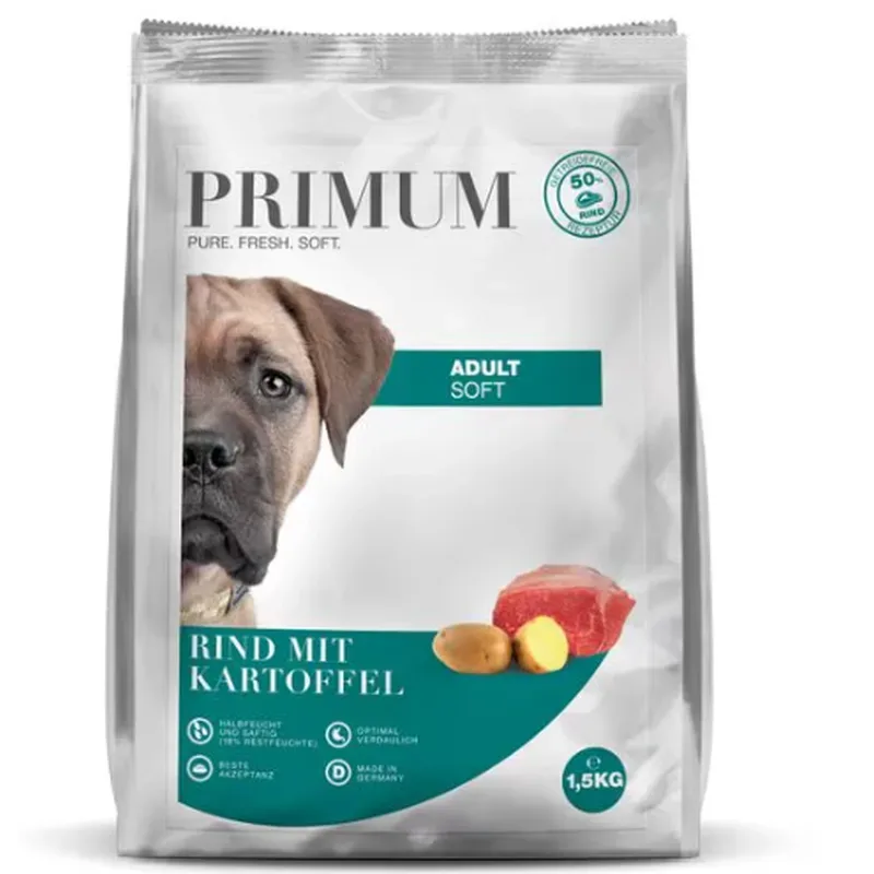 PRIMUM Soft Adult Rind mit Kartoffel, Trockenfutter für Hunde (1.5kg)