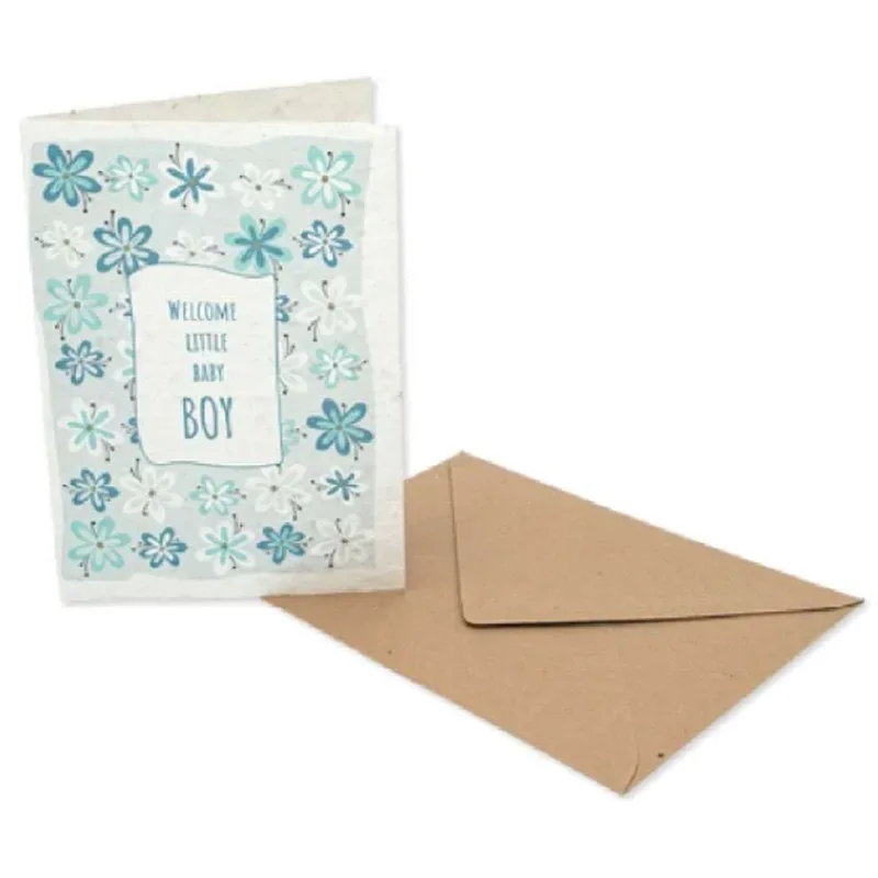 Wyss Garten Postkarte aus Samenpapier, Baby Boy (1 Stk)