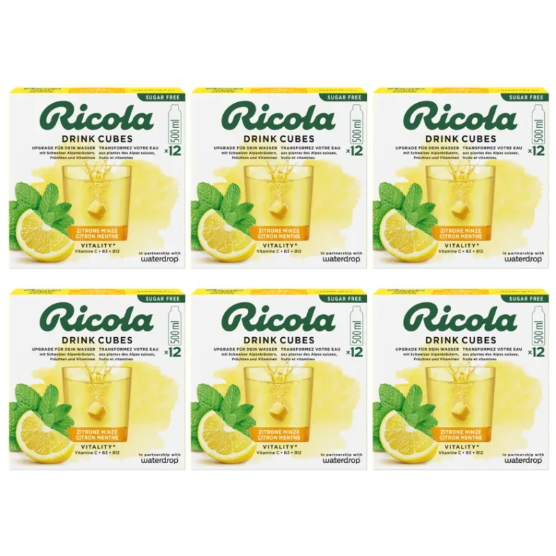 waterdrop x Ricola Drink Cubes Zitrone Minze (6x12 Stk)