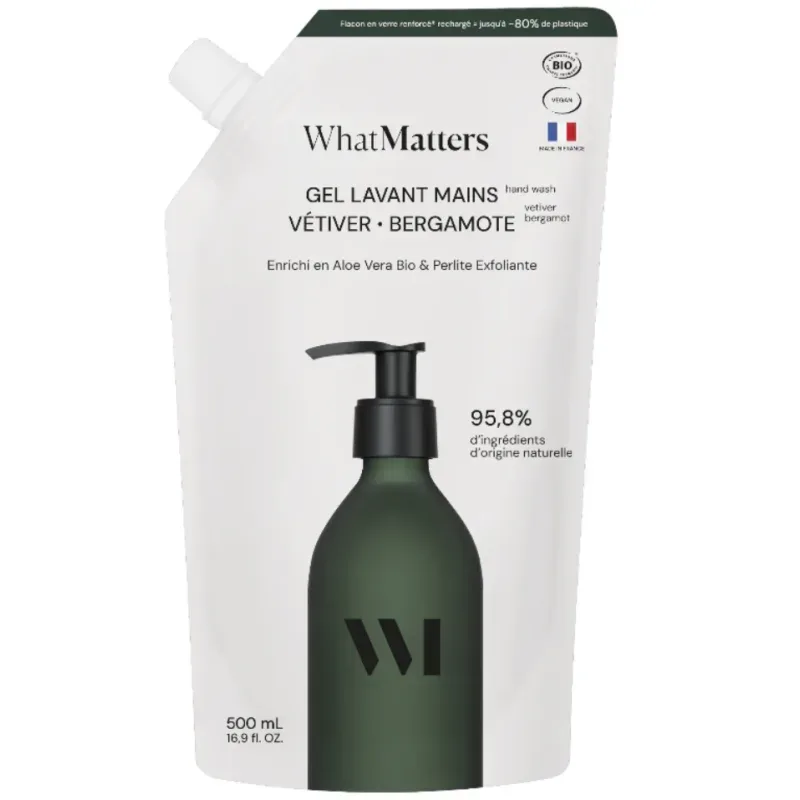 What Matters Vetiver-Bergamotte Peeling-Handwaschgel Eco-Nachfüllpackung (500ml)