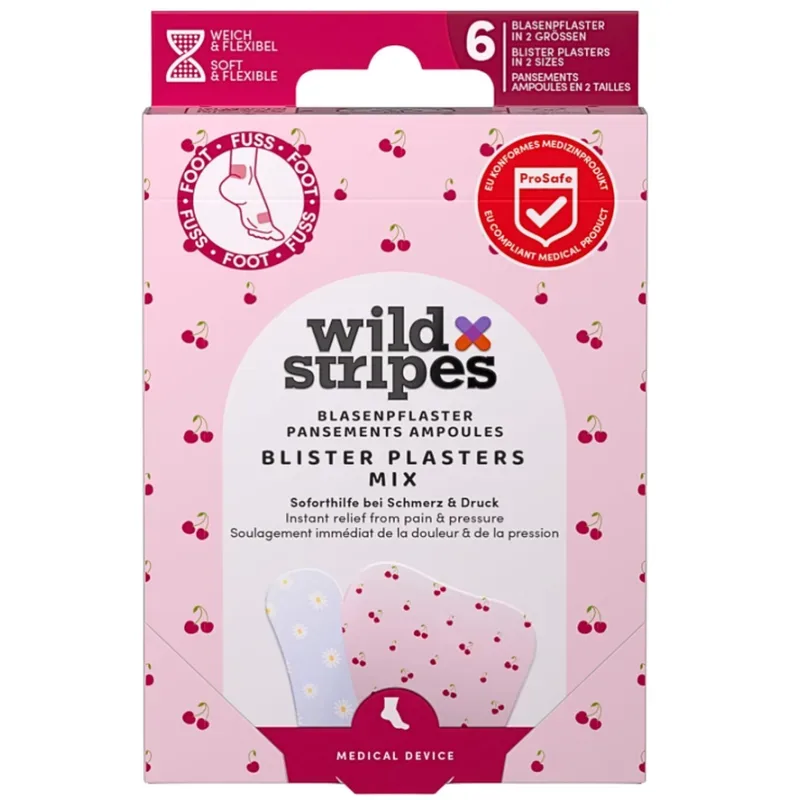 Wild Stripes Blasenpflaster Set Pastel Bloom, zwei Grössen (6-teilig)