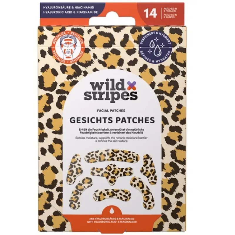 Wild Stripes Gesichtspflaster mit Hyaluronsäure und Niacinamid (14 Stk)